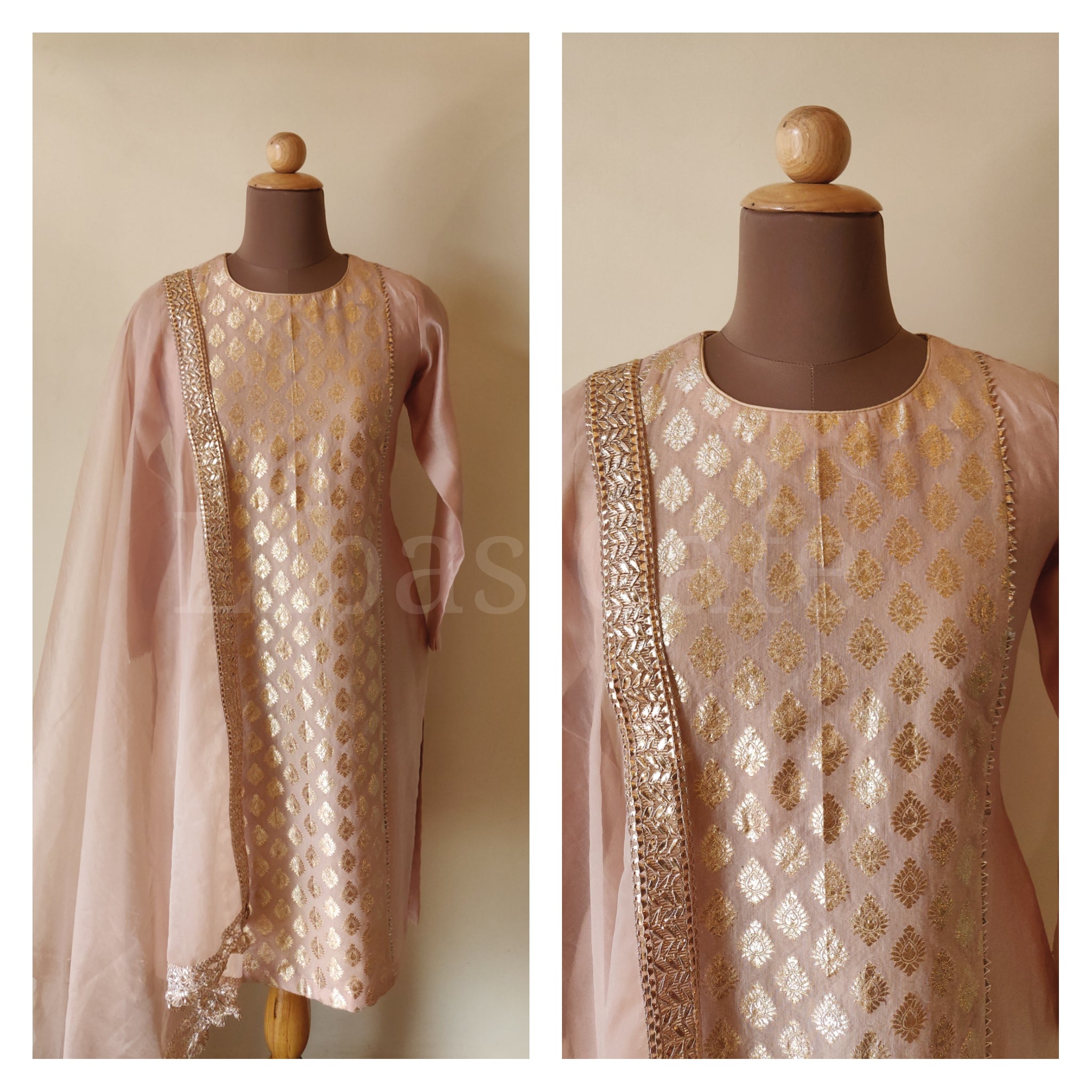 Champagne Chanderi Straight Suit/kurti